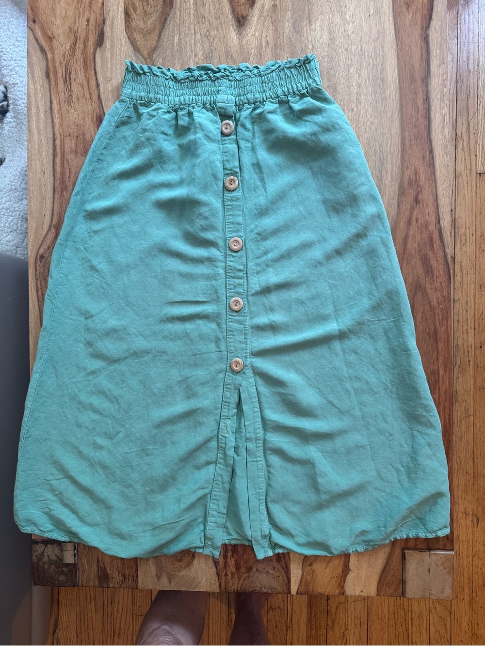 Zara linen green long skirt size XS in like new condition - Picture 3 of 9